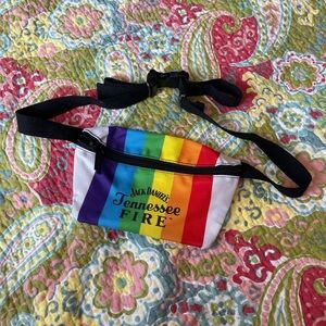 Jack Daniel’s Tennessee Fire rainbow stripes fanny pack